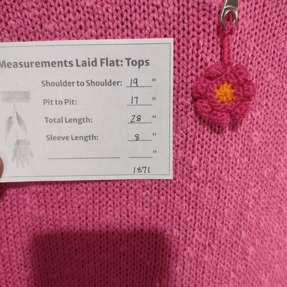 Women's Quacker Factory Pink Swim Cover Embroidered With Hood Size XS - Picture 6 of 6